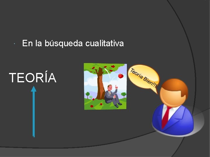  En la búsqueda cualitativa TEORÍA 