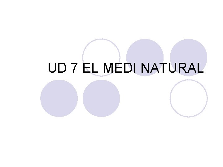 UD 7 EL MEDI NATURAL 