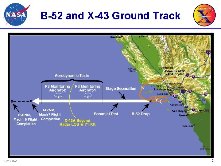 B-52 and X-43 Ground Track 12002 -2707 7 