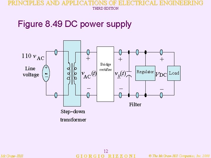 PRINCIPLES AND APPLICATIONS OF ELECTRICAL ENGINEERING THIRD EDITION Figure 8. 49 DC power supply