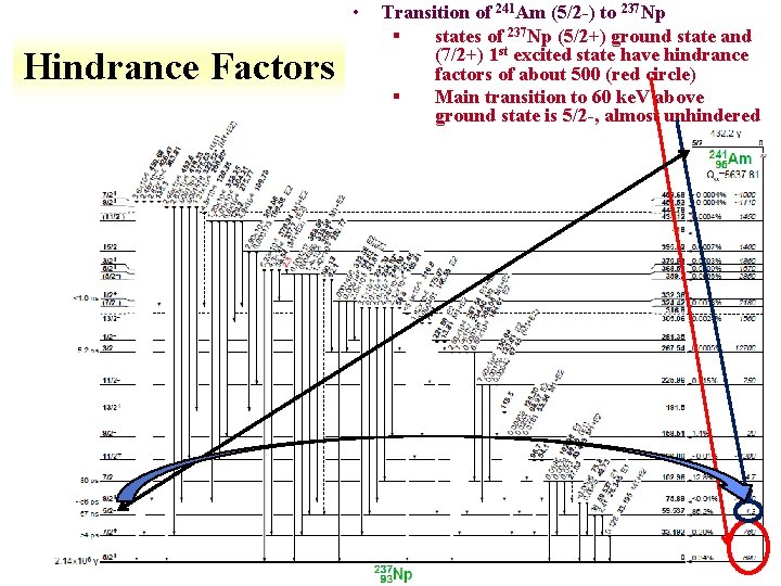  • Hindrance Factors Transition of 241 Am (5/2 -) to 237 Np §