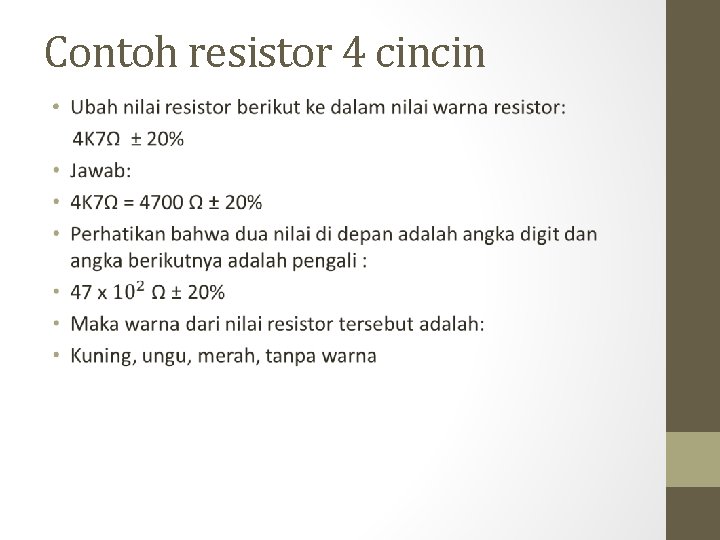 Contoh resistor 4 cincin • 