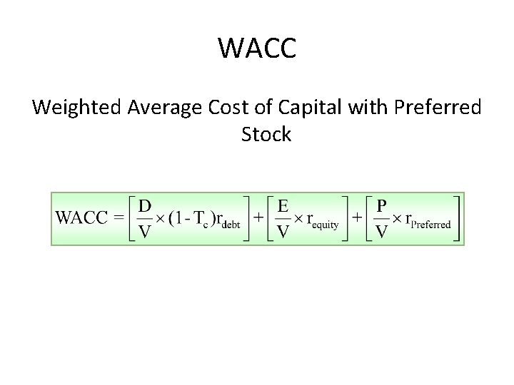 WACC Weighted Average Cost of Capital with Preferred Stock 