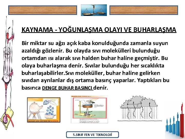 KAYNAMA - YOĞUNLAŞMA OLAYI VE BUHARLAŞMA Bir miktar su ağzı açık kaba konulduğunda zamanla