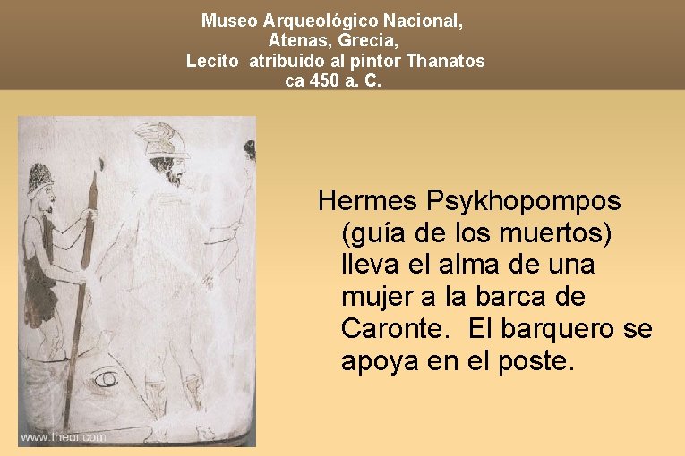 Museo Arqueológico Nacional, Atenas, Grecia, Lecito atribuido al pintor Thanatos ca 450 a. C.