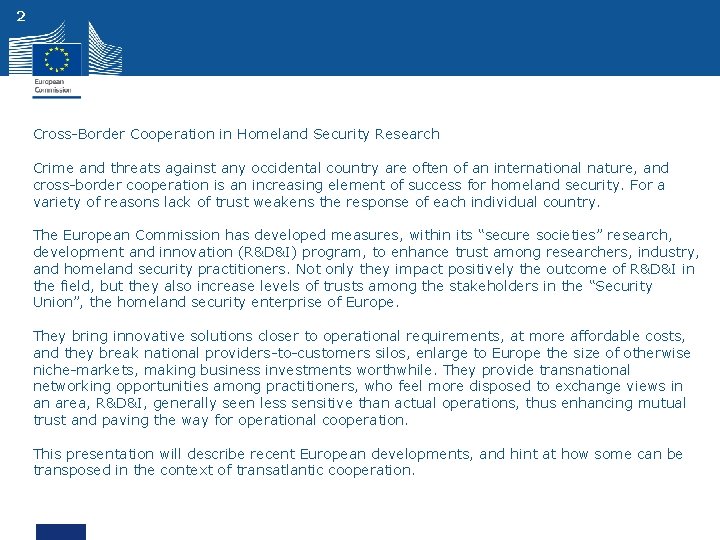 CrossBorder in Homeland Security Research The