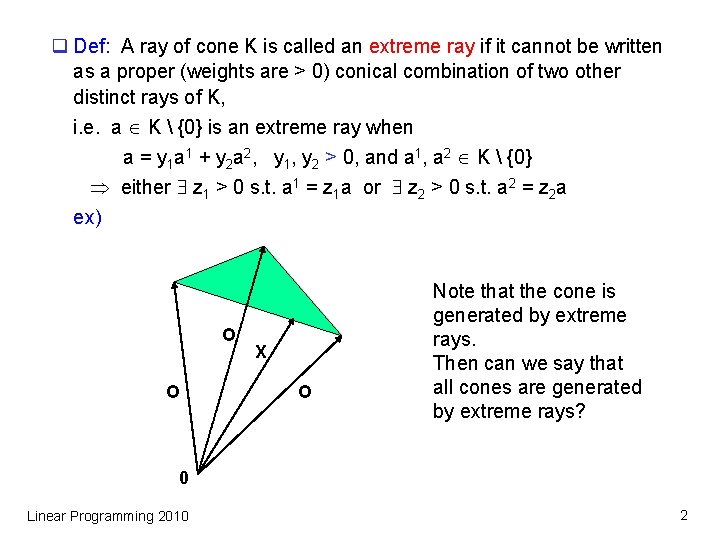 Back To Cone Q Motivation From The Proof