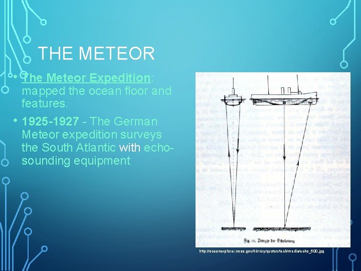 THE METEOR • The Meteor Expedition: • mapped the ocean floor and features. 1925