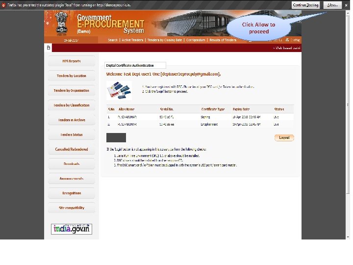 Click Allow to proceed 