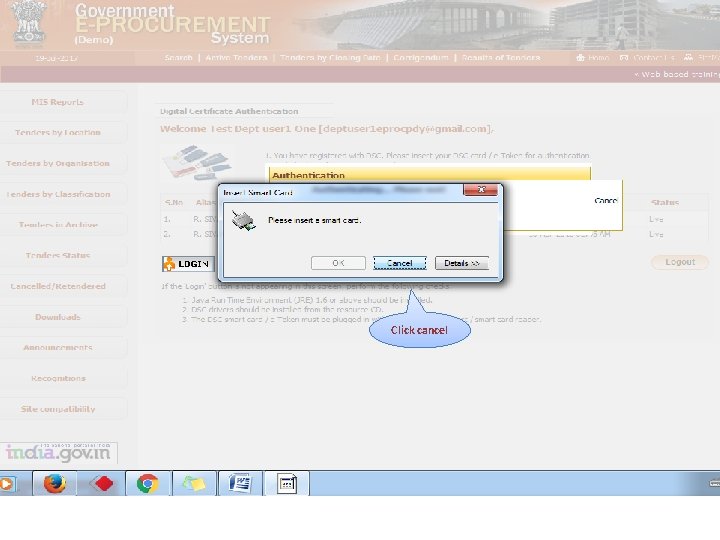 Click cancel 