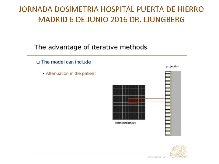 JORNADA DOSIMETRIA HOSPITAL PUERTA DE HIERRO MADRID 6 DE JUNIO 2016 DR. LJUNGBERG 