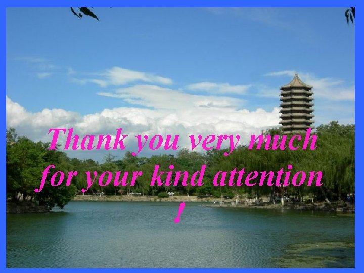 Thank you very much for your kind attention ! Thank you very much for your kind attention !