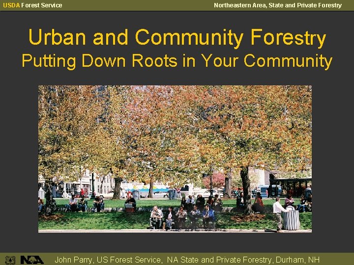 USDA Forest Service Northeastern Area, State and Private Forestry Urban and Community Forestry Putting