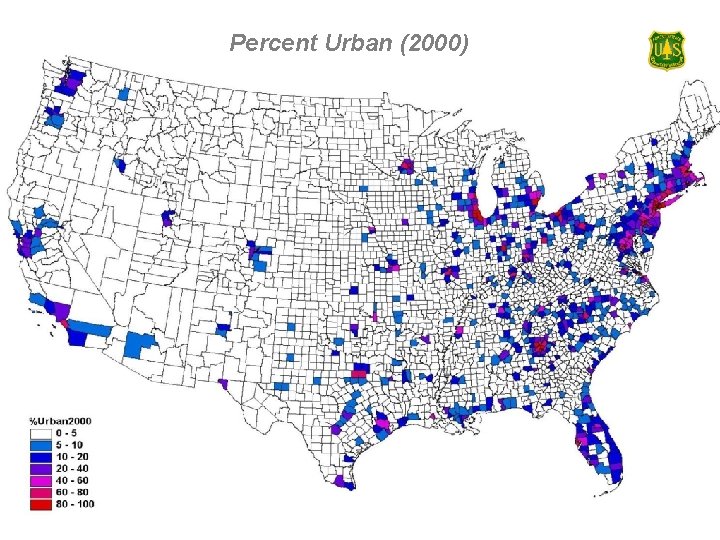 USDA Forest Service Northeastern Area, State and Private Forestry Percent Urban (2000) 