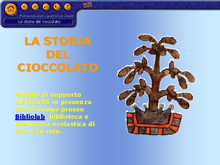 La storia del cioccolato LA STORIA DEL CIOCCOLATO Modulo di supporto all’attività in presenza