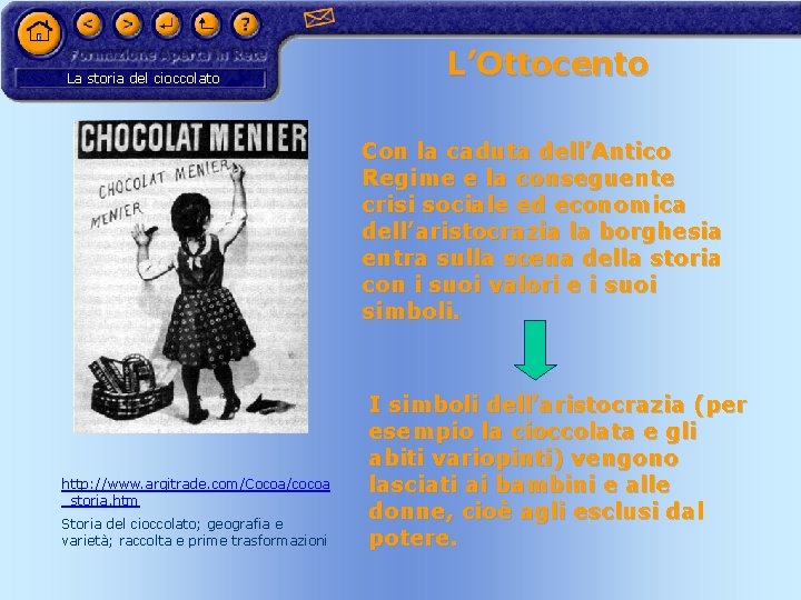 La storia del cioccolato L’Ottocento Con la caduta dell’Antico Regime e la conseguente crisi