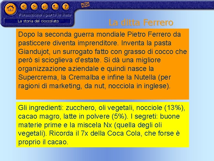 La storia del cioccolato La ditta Ferrero Dopo la seconda guerra mondiale Pietro Ferrero