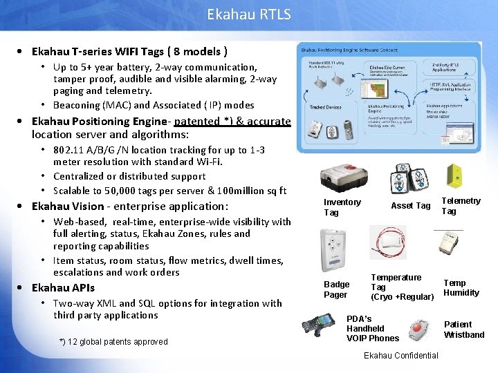 Ekahau RTLS • Ekahau T-series WIFI Tags ( 8 models ) • Up to