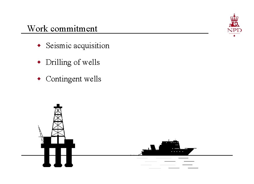 Work commitment w Seismic acquisition w Drilling of wells w Contingent wells 