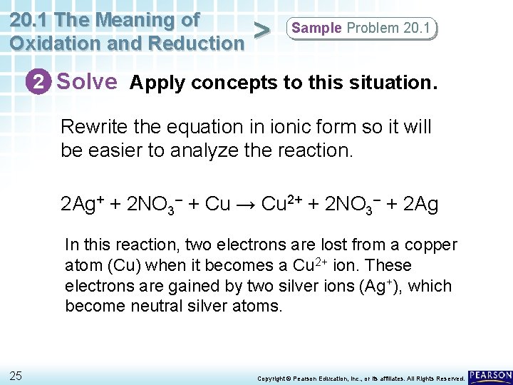 20. 1 The Meaning of Oxidation and Reduction > Sample Problem 20. 1 2