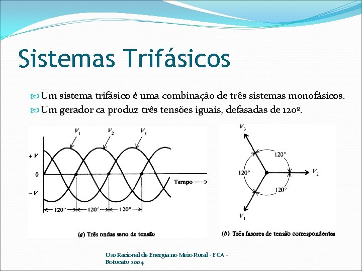 Sistemas Trifásicos Um sistema trifásico é uma combinação de três sistemas monofásicos. Um gerador