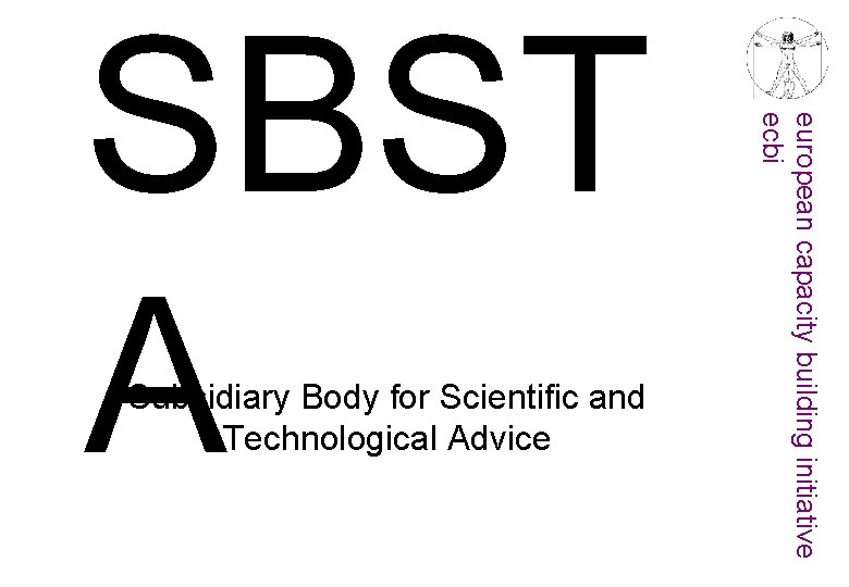 Subsidiary Body for Scientific and Technological Advice european capacity building initiative ecbi SBST A