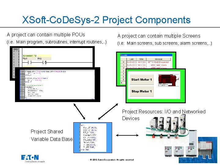 XSoft-Co. De. Sys-2 Project Components A project can contain multiple POUs A project can