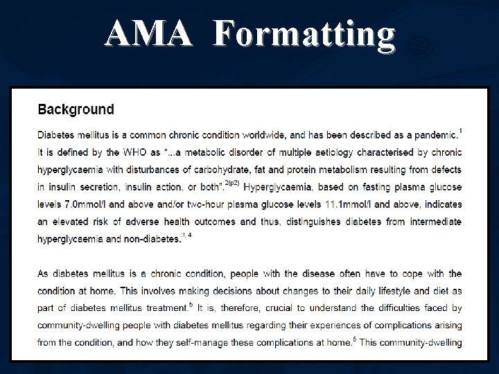 AMA Formatting 