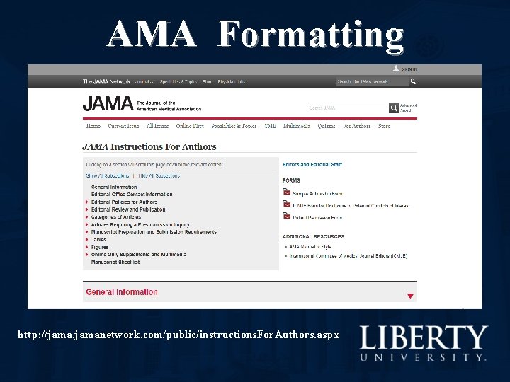 AMA Formatting http: //jamanetwork. com/public/instructions. For. Authors. aspx 