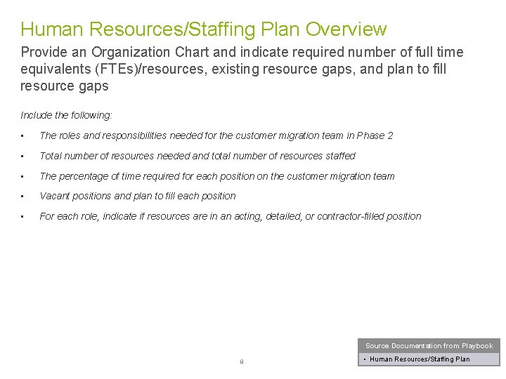 Human Resources/Staffing Plan Overview Provide an Organization Chart and indicate required number of full