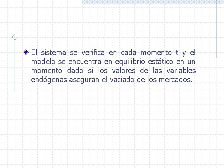 El sistema se verifica en cada momento t y el modelo se encuentra en