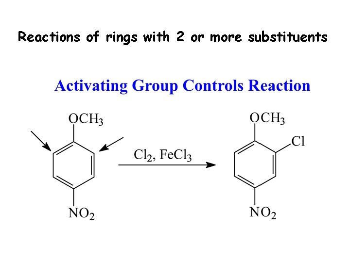 Reactions of rings with 2 or more substituents 