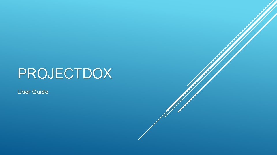 PROJECTDOX User Guide 