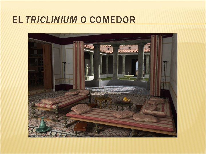 EL TRICLINIUM O COMEDOR 