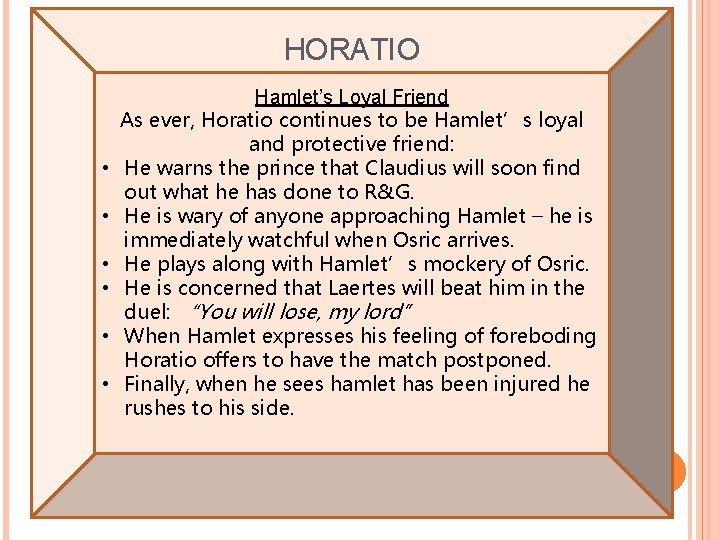 Hamlet Act Five Act Five Scene I Key