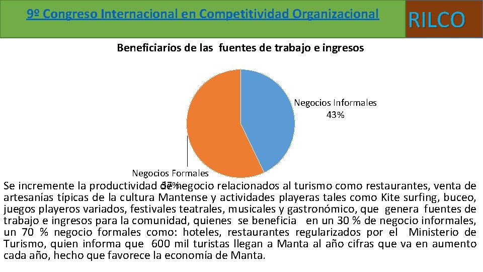 9º Congreso Internacional en Competitividad Organizacional RILCO Beneficiarios de las fuentes de trabajo e