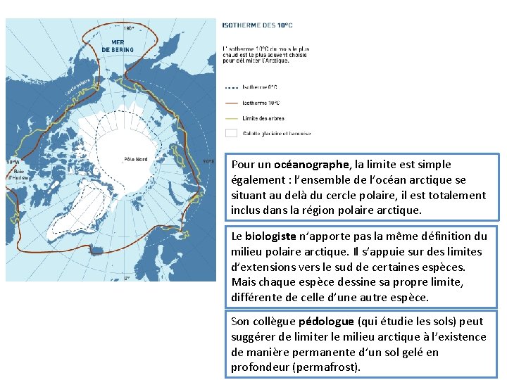 Pour un océanographe, la limite est simple également : l’ensemble de l’océan arctique se