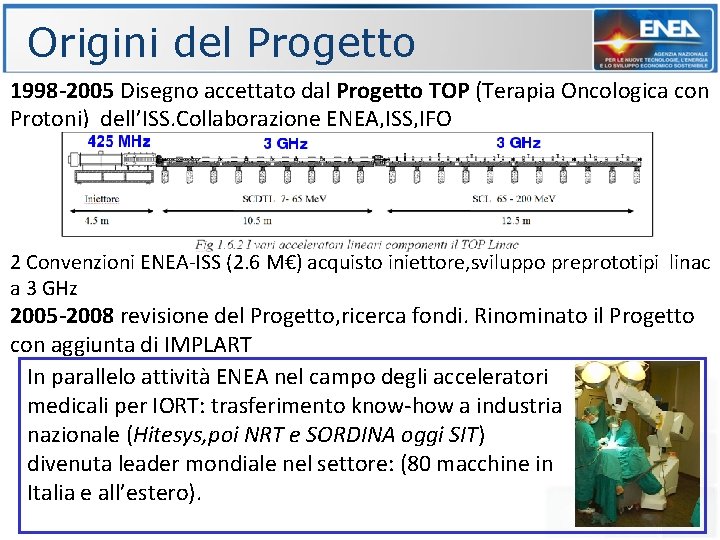 Origini del Progetto 1998 -2005 Disegno accettato dal Progetto TOP (Terapia Oncologica con Protoni)