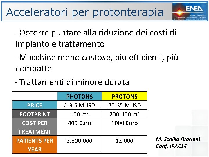 Acceleratori per protonterapia - Occorre puntare alla riduzione dei costi di impianto e trattamento