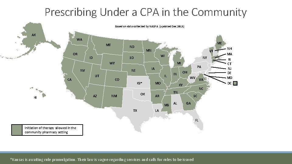 Prescribing Under a CPA in the Community Based on data collected by NASPA (updated