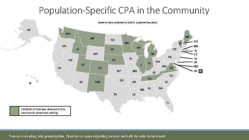 Population-Specific CPA in the Community Based on data collected by NASPA (updated Dec 2015)