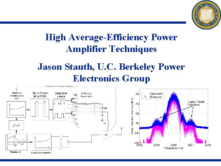 High Average-Efficiency Power Amplifier Techniques Jason Stauth, U. C. Berkeley Power Electronics Group 