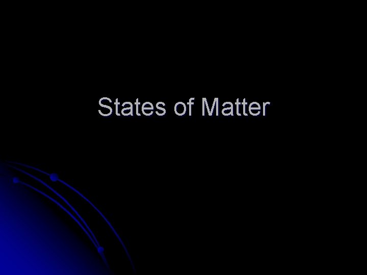 States of Matter 