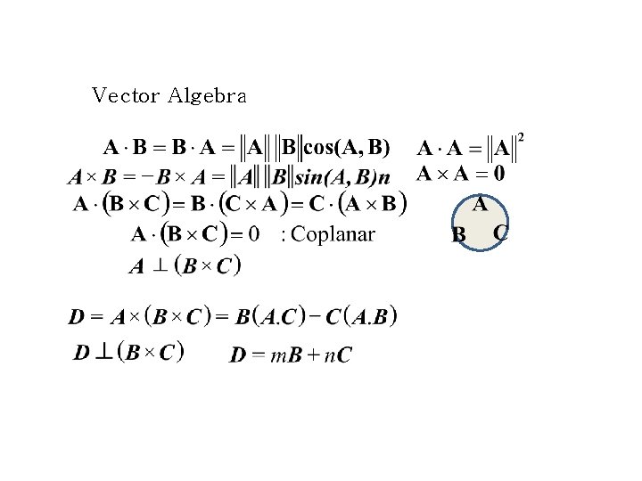 Vector Algebra Vector Algebra
