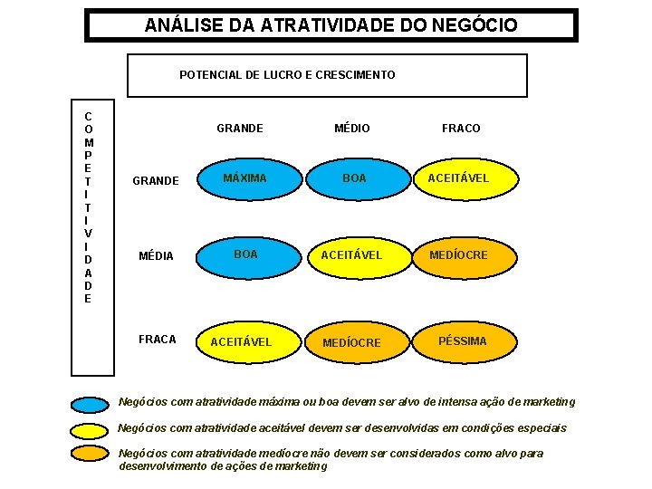 ANÁLISE DA ATRATIVIDADE DO NEGÓCIO POTENCIAL DE LUCRO E CRESCIMENTO C O M P