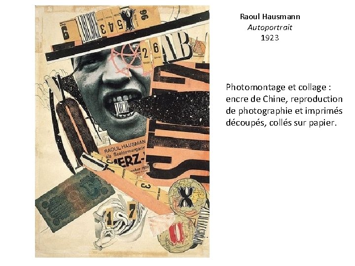 Raoul Hausmann Autoportrait 1923 Photomontage et collage : encre de Chine, reproduction de photographie