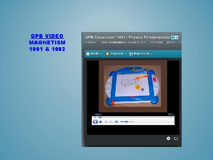 GPB VIDEO MAGNETISM 1001 & 1002 