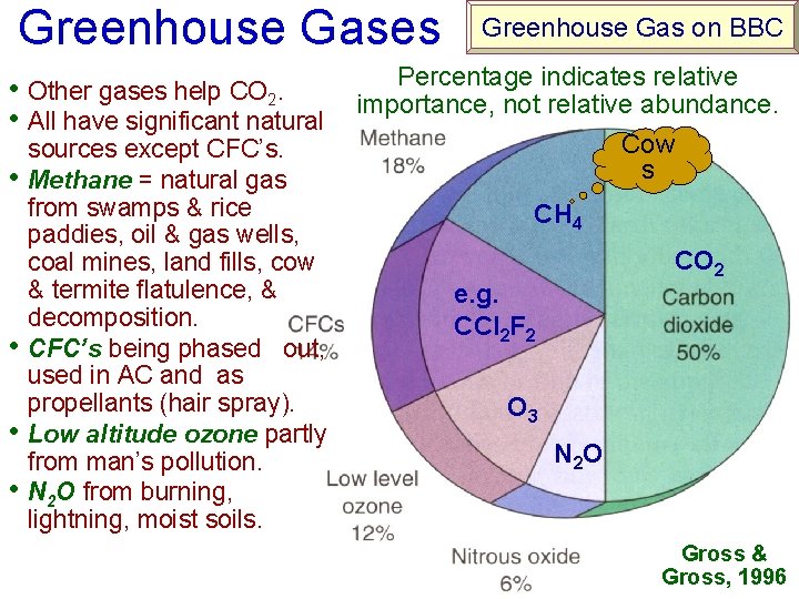 Greenhouse Gases Greenhouse Gas on BBC Percentage indicates relative • Other gases help CO