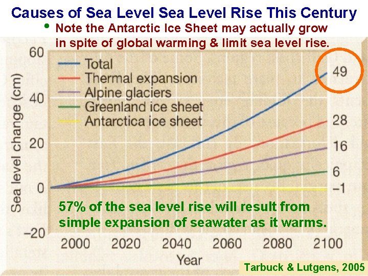 Causes of Sea Level Rise This Century • Note the Antarctic Ice Sheet may