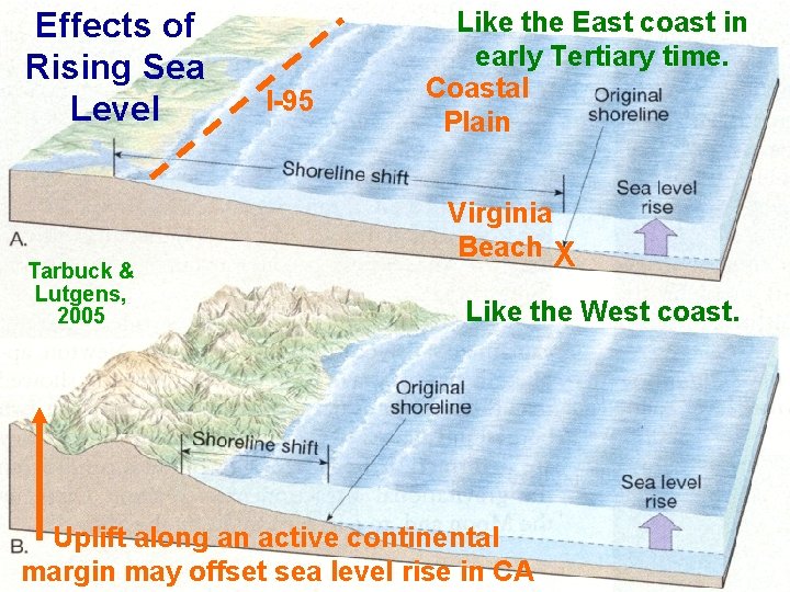 Effects of Rising Sea Level Tarbuck & Lutgens, 2005 I-95 Like the East coast